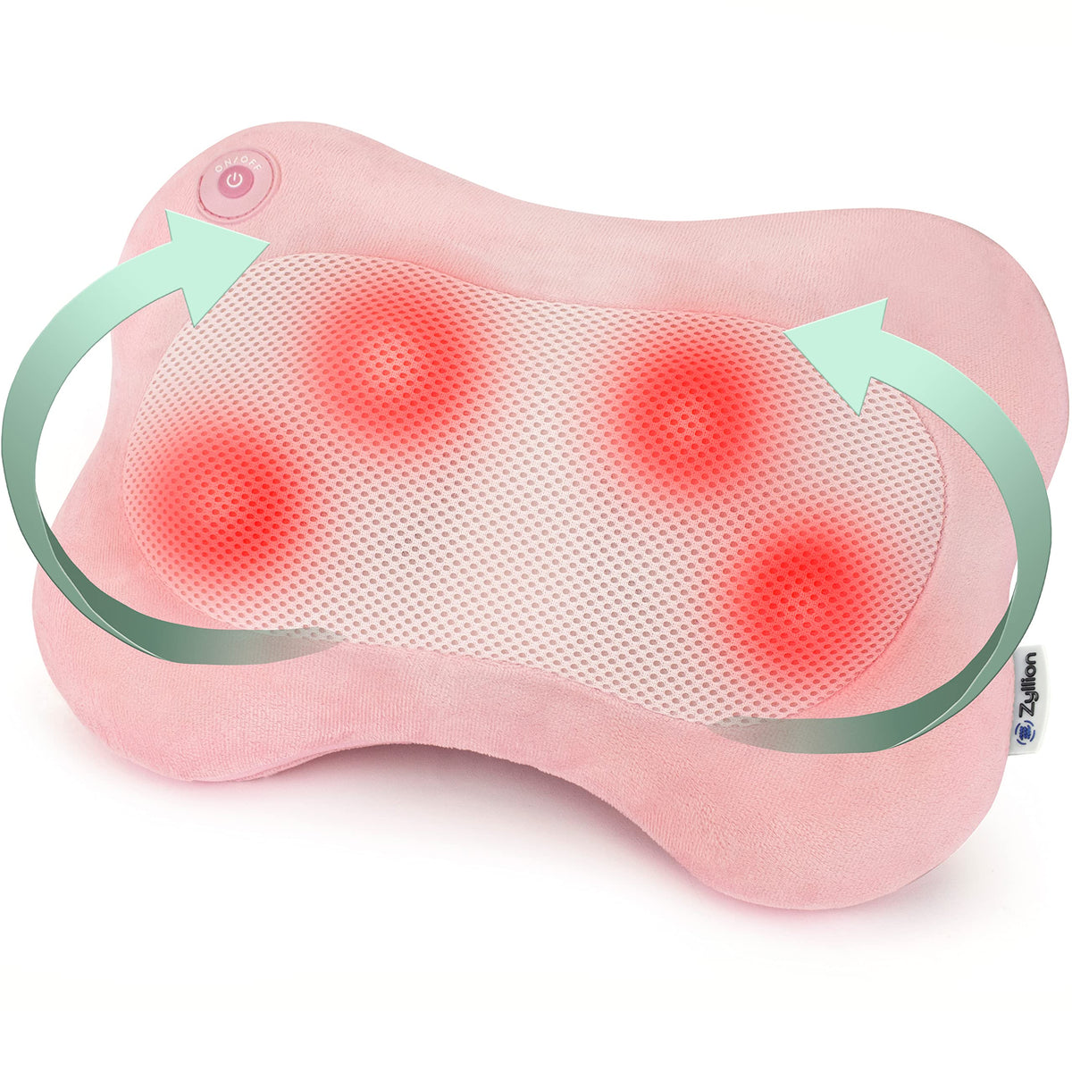 Zyllion Shiatsu Back and Neck Massager with Heat - 3D Kneading Pillow