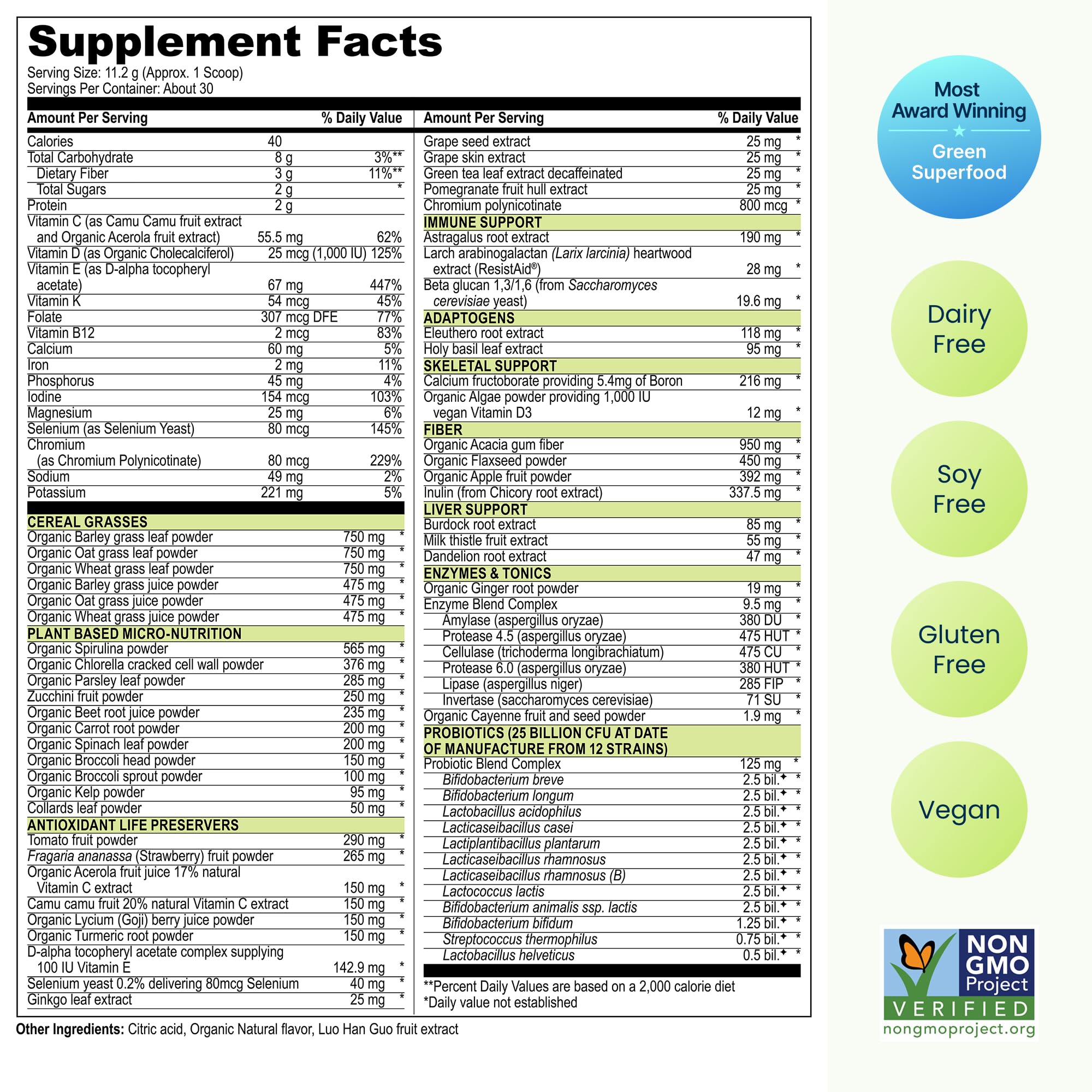 Vibrant Health Green Vibrance Plant-Based Superfood


