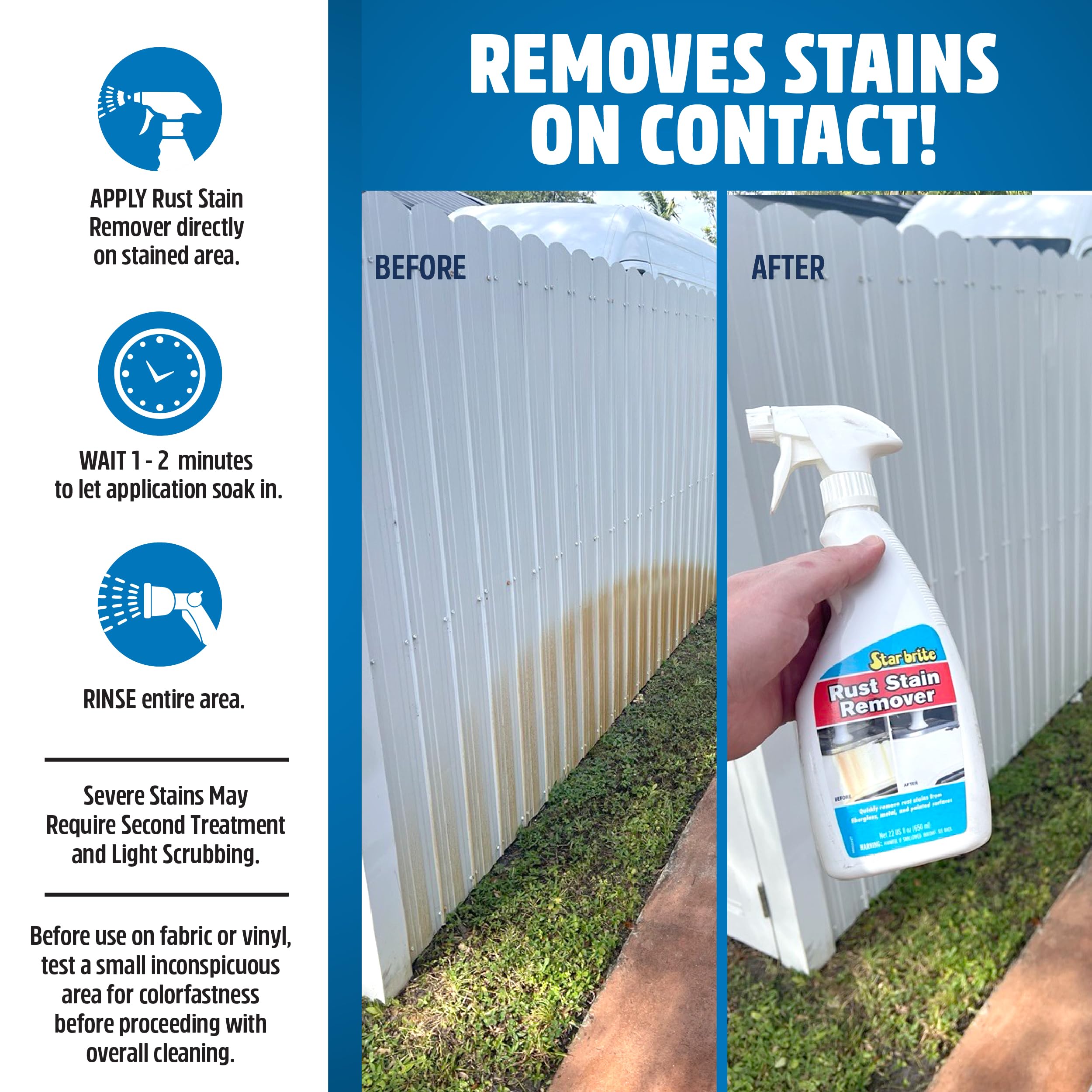 STAR BRITE Rust Stain Remover Spray for Surfaces – Fast

