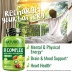 NATURELO Vitamin B Complex - Vegan CoQ10 & Methyl Folate

