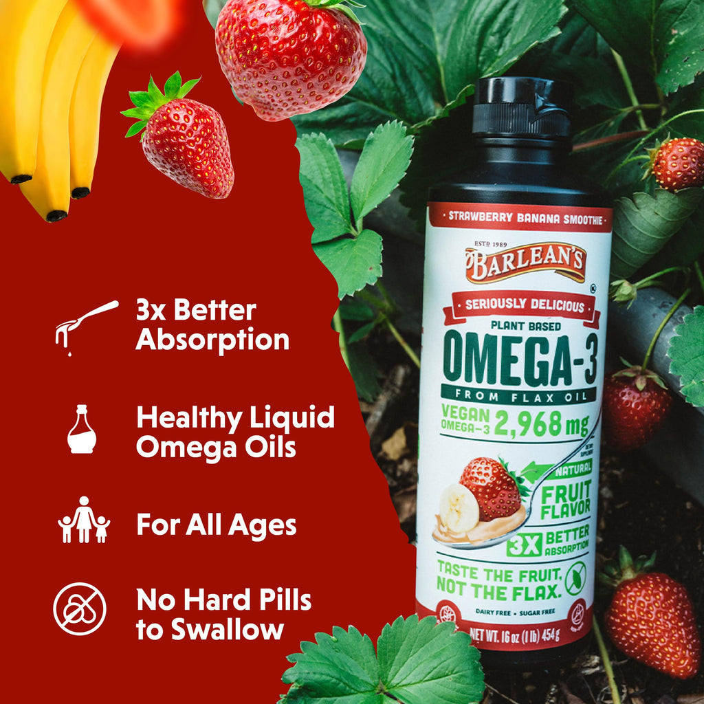 Barlean's Vegan Omega-3-6-9 Flaxseed Oil Liquid

