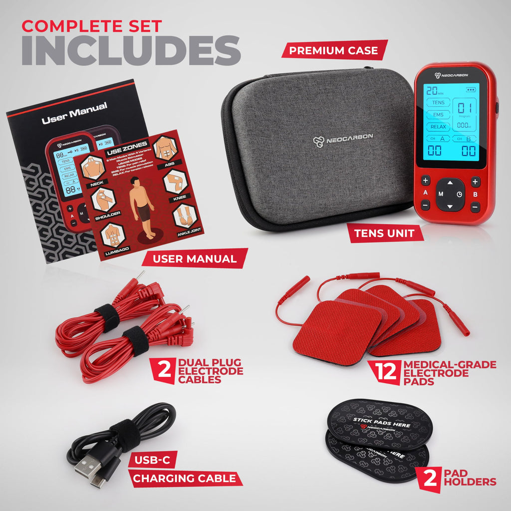 NEOCARBON TENS Unit Pro Muscle Stimulator for Pain Relief

