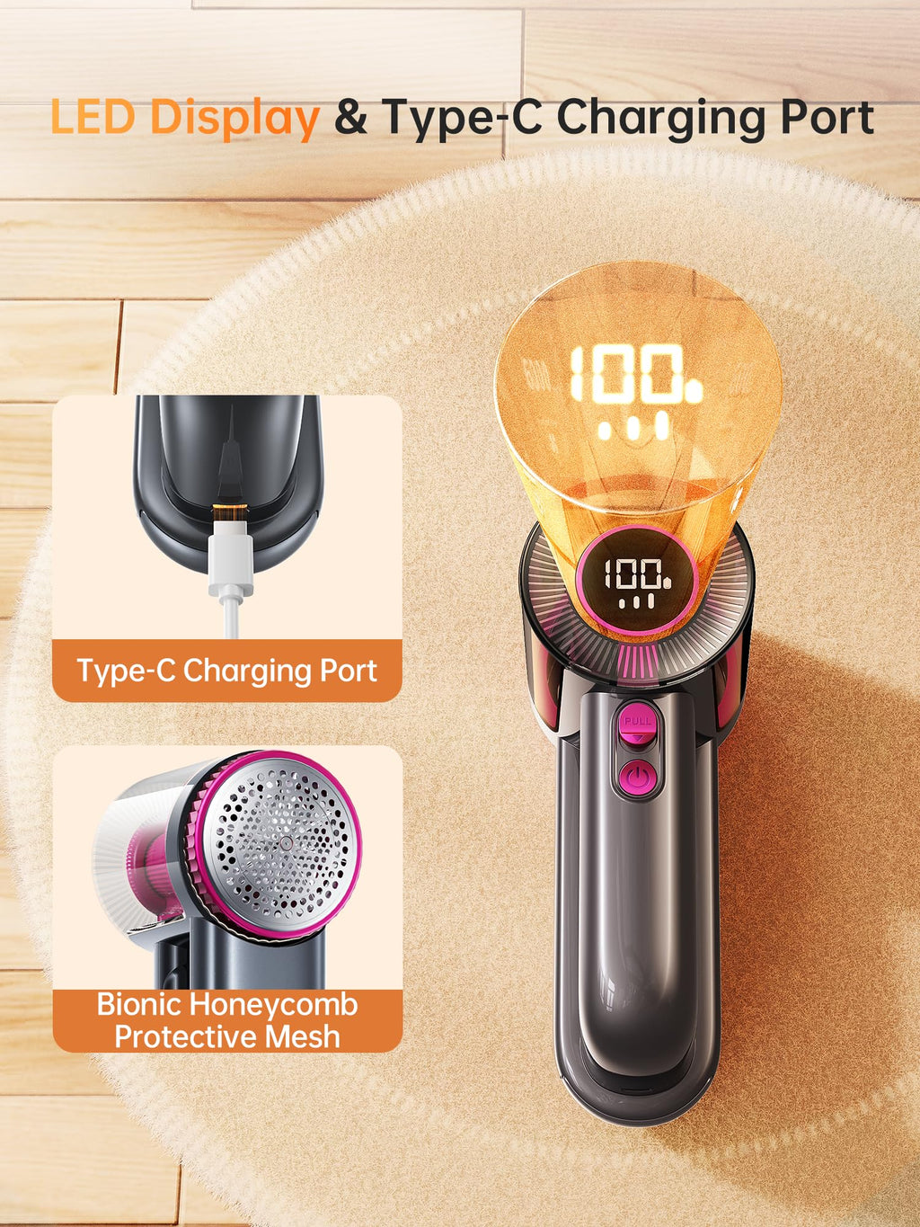 DRFLASH Fabric Shaver LED Display Rechargeable


