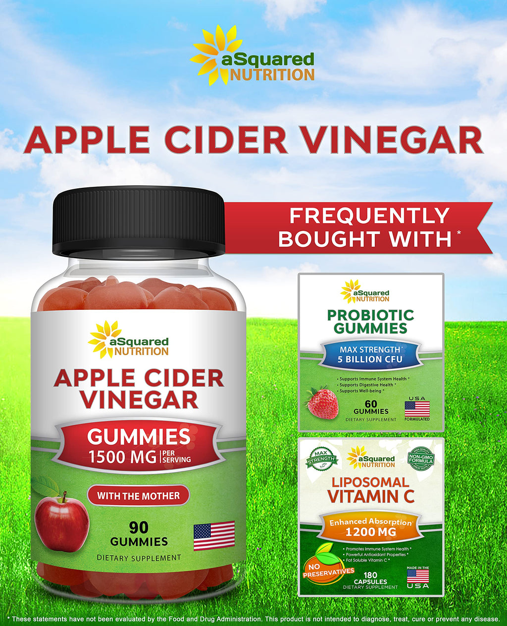 aSquared Apple Cider Vinegar Gummies with The Mother

