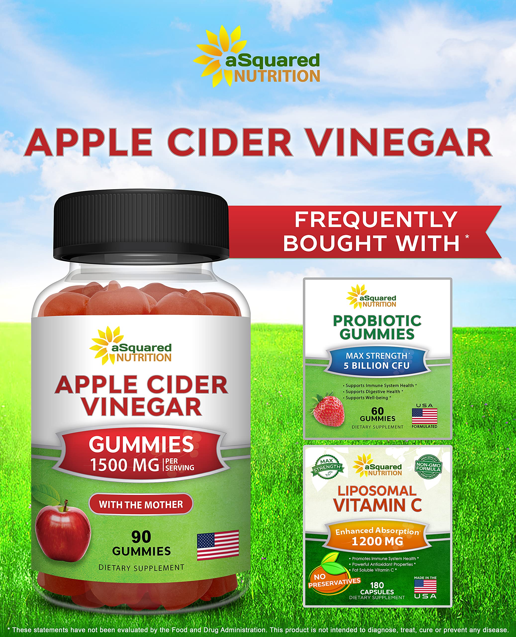 aSquared Apple Cider Vinegar Gummies with The Mother

