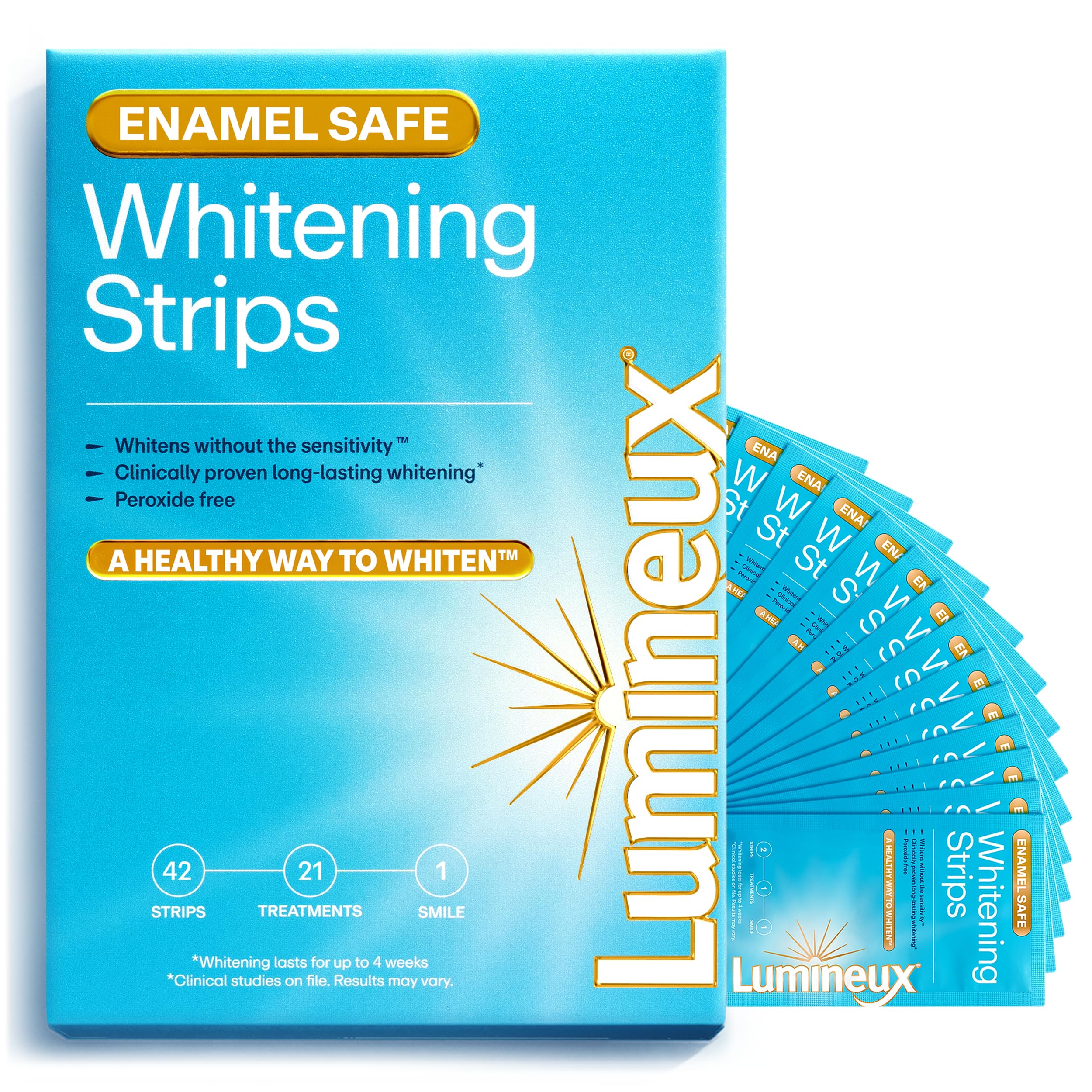 Lumineux Teeth Whitening Strips – Peroxide-Free Enamel-Safe

