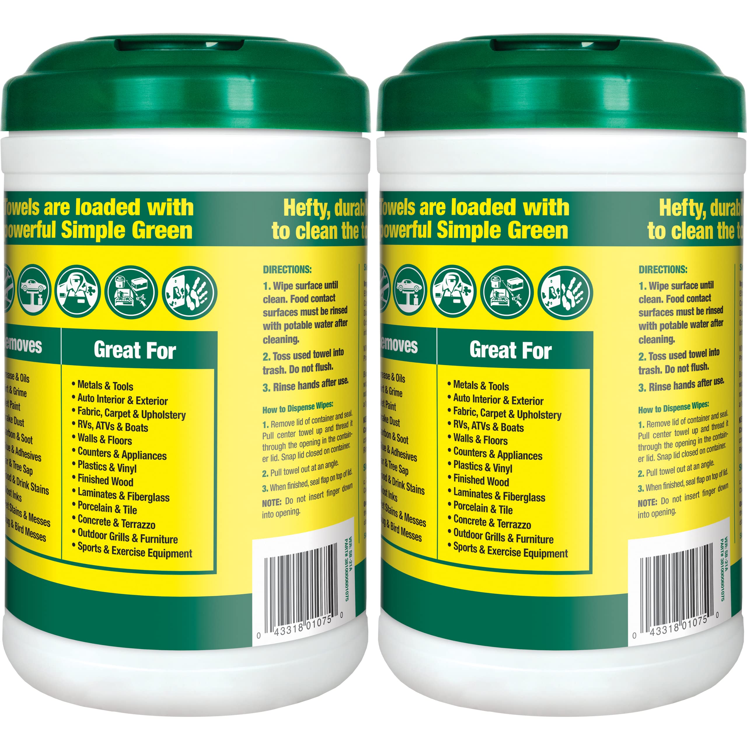 Simple Green Heavy-Duty Cleaning Towels | All-Purpose Wipes


