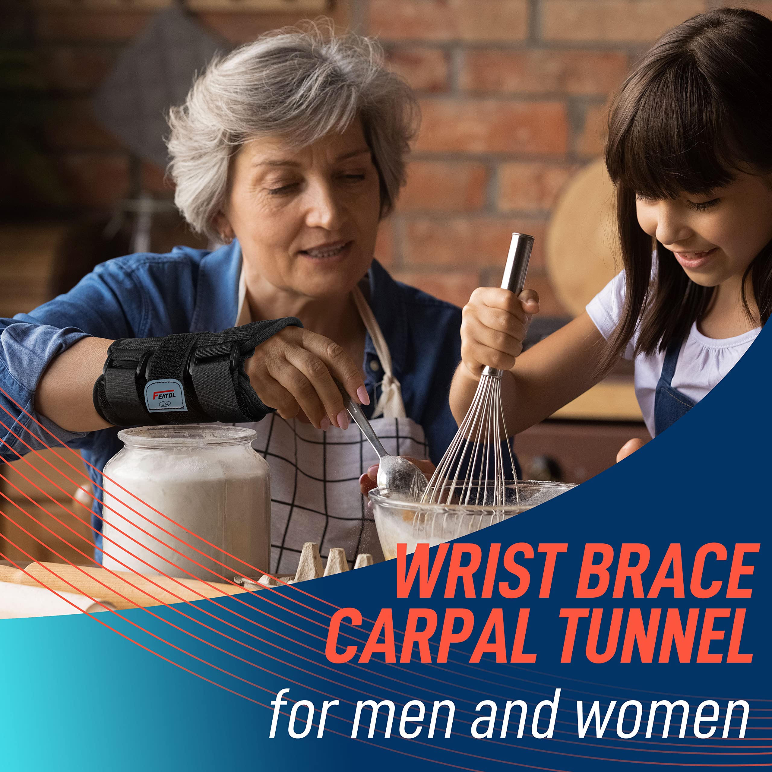 FEATOL Wrist Brace with Splints for Carpal Tunnel

