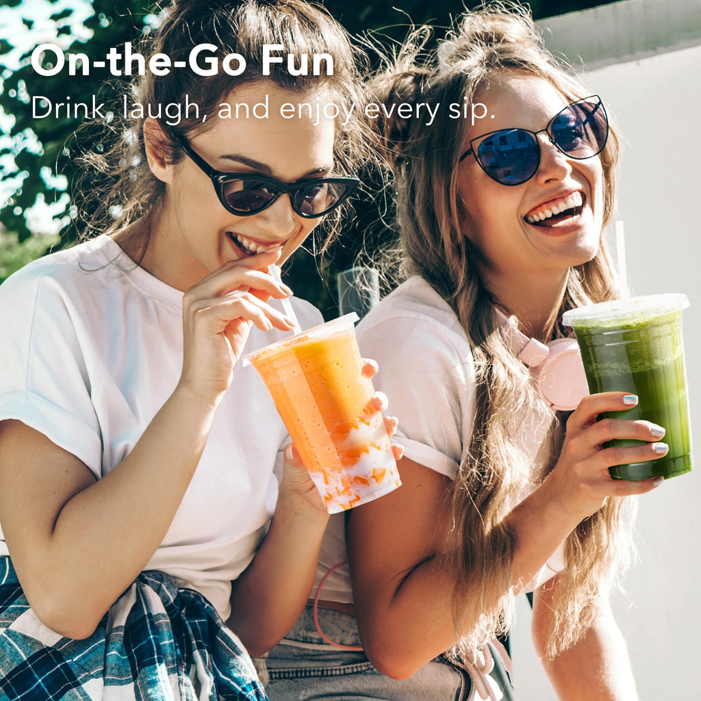 Clear Disposable Cups with Lids and Straws - BPA-Free

