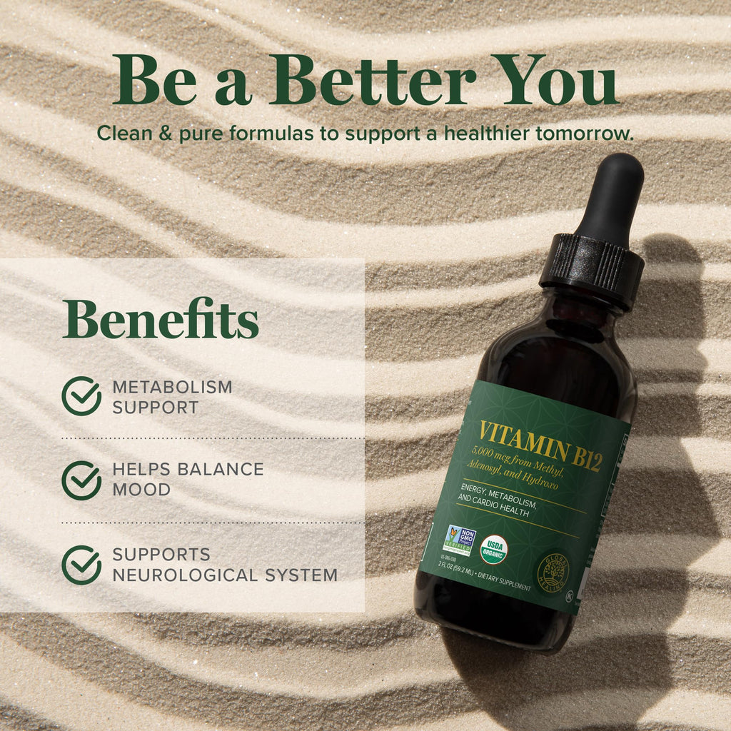 Global Healing Vitamin B12 Sublingual Liquid - Organic

