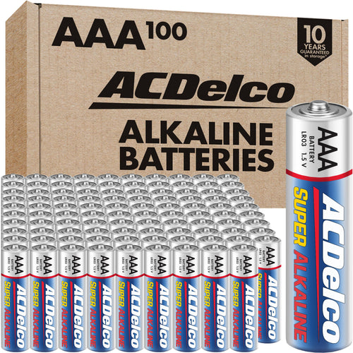 ACDelco AAA Alkaline Batteries - 1.5V Power, 10-Year Shelf Life