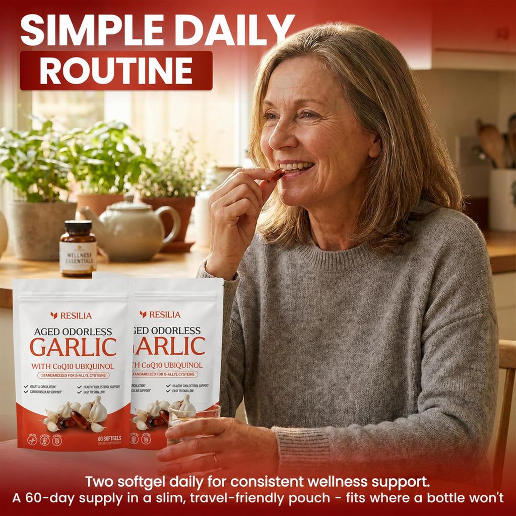 Resilia Odorless Aged Garlic Extract Softgels CoQ10 MK-7

