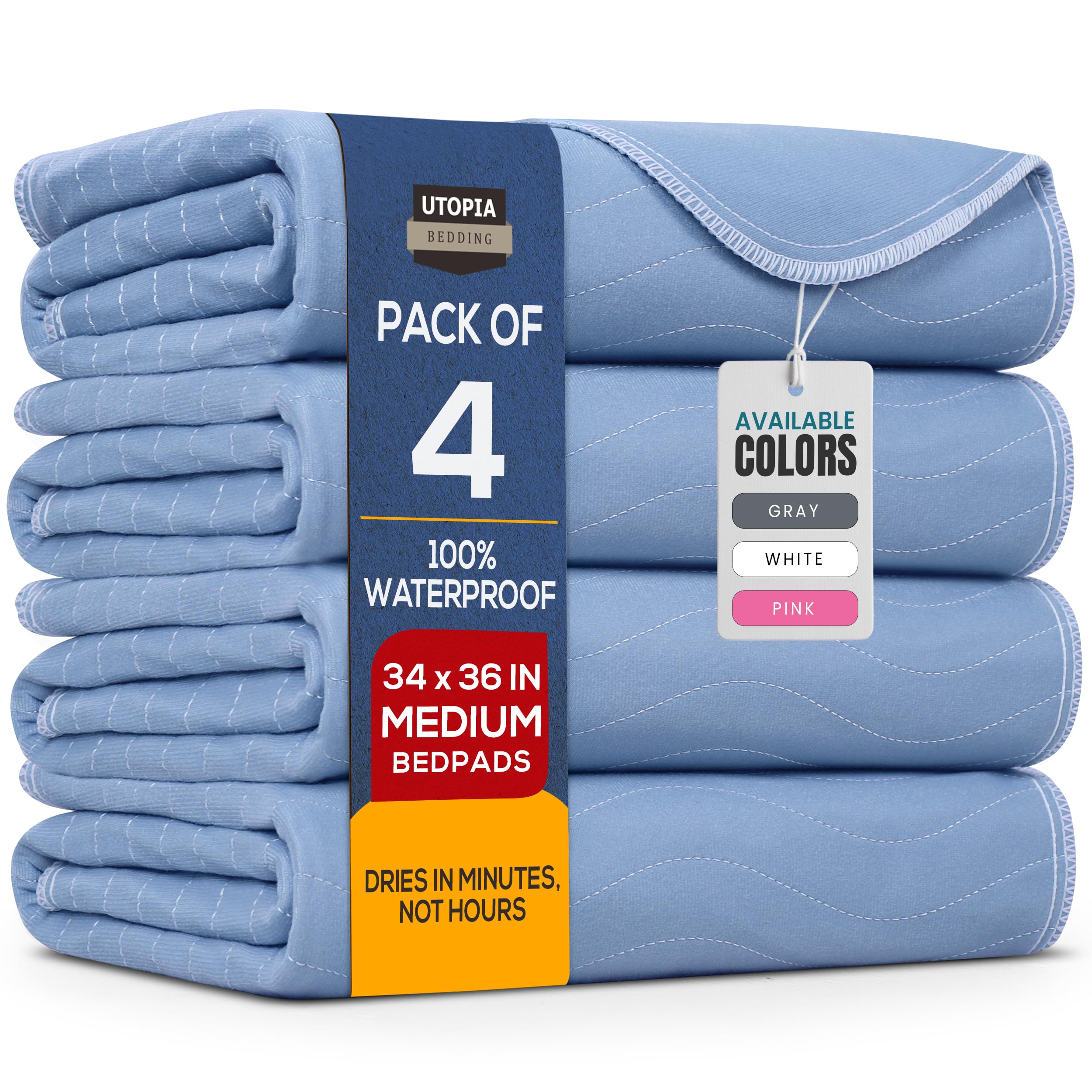Utopia Bedding Washable Underpads | Waterproof Reusable Pads

