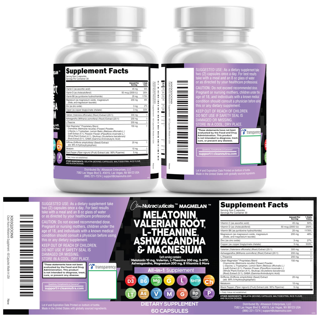 Clean Nutraceuticals Melatonin Sleep Support with L-Theanine

