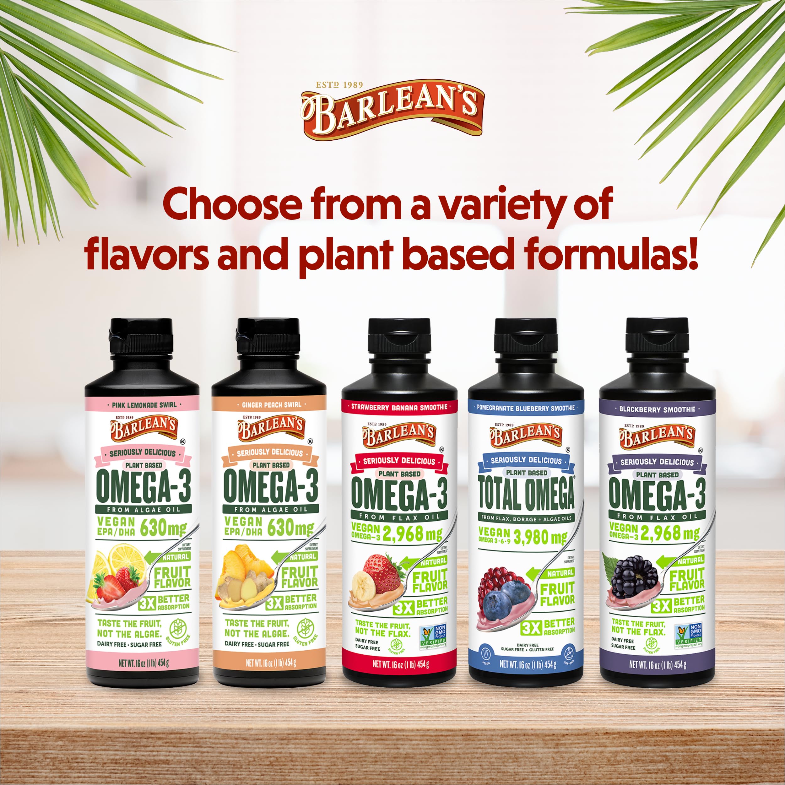 Barlean's Vegan Omega-3-6-9 Flaxseed Oil Liquid

