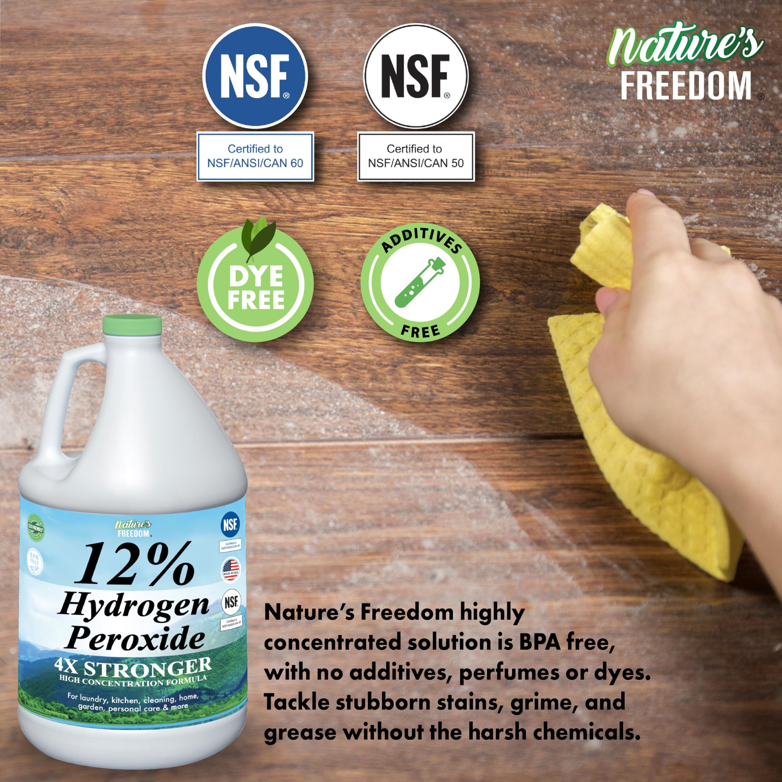 Nature's Freedom Hydrogen Peroxide Solution | NSF Listed


