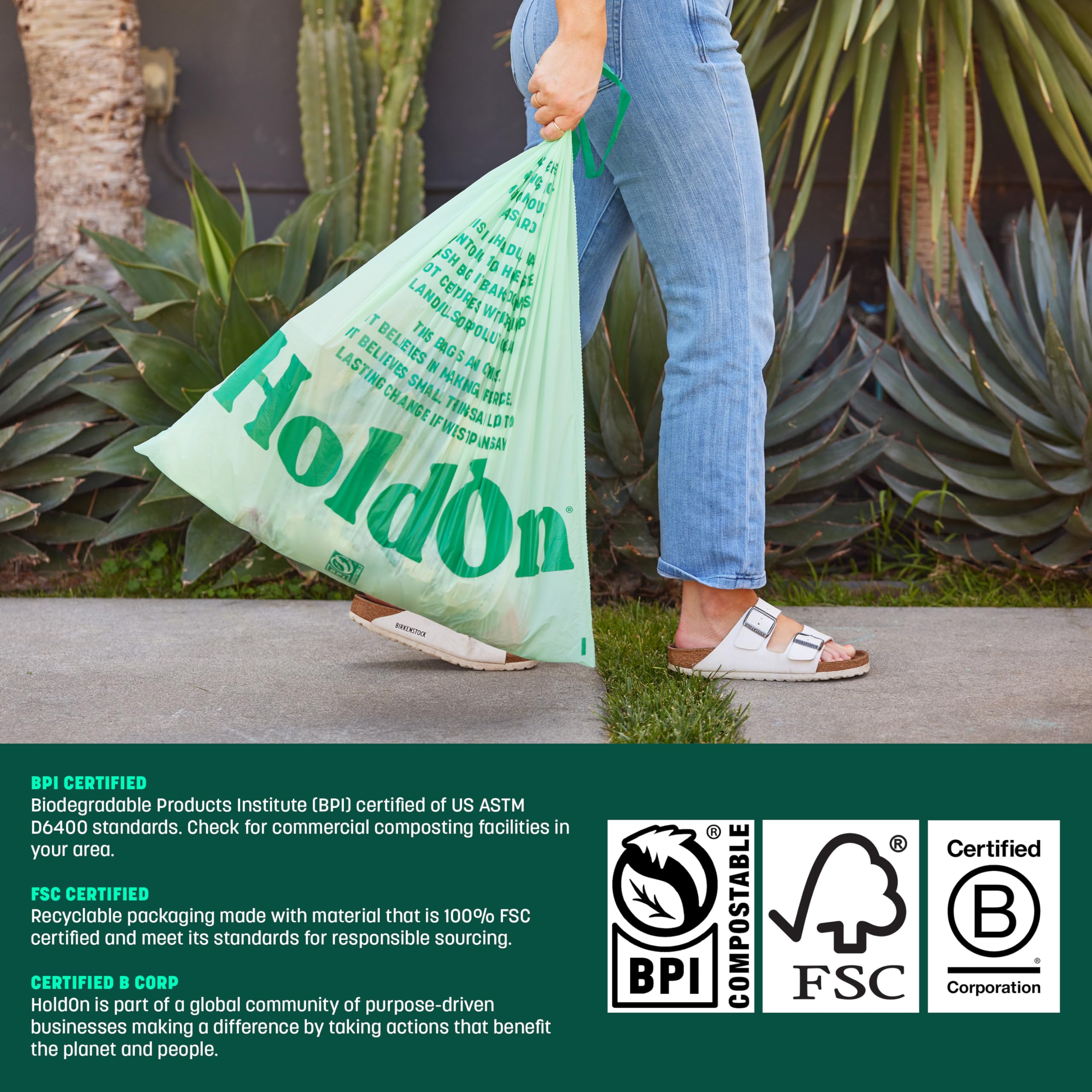 HoldOn Compostable Kitchen Bags | Leakproof Plant-Based

