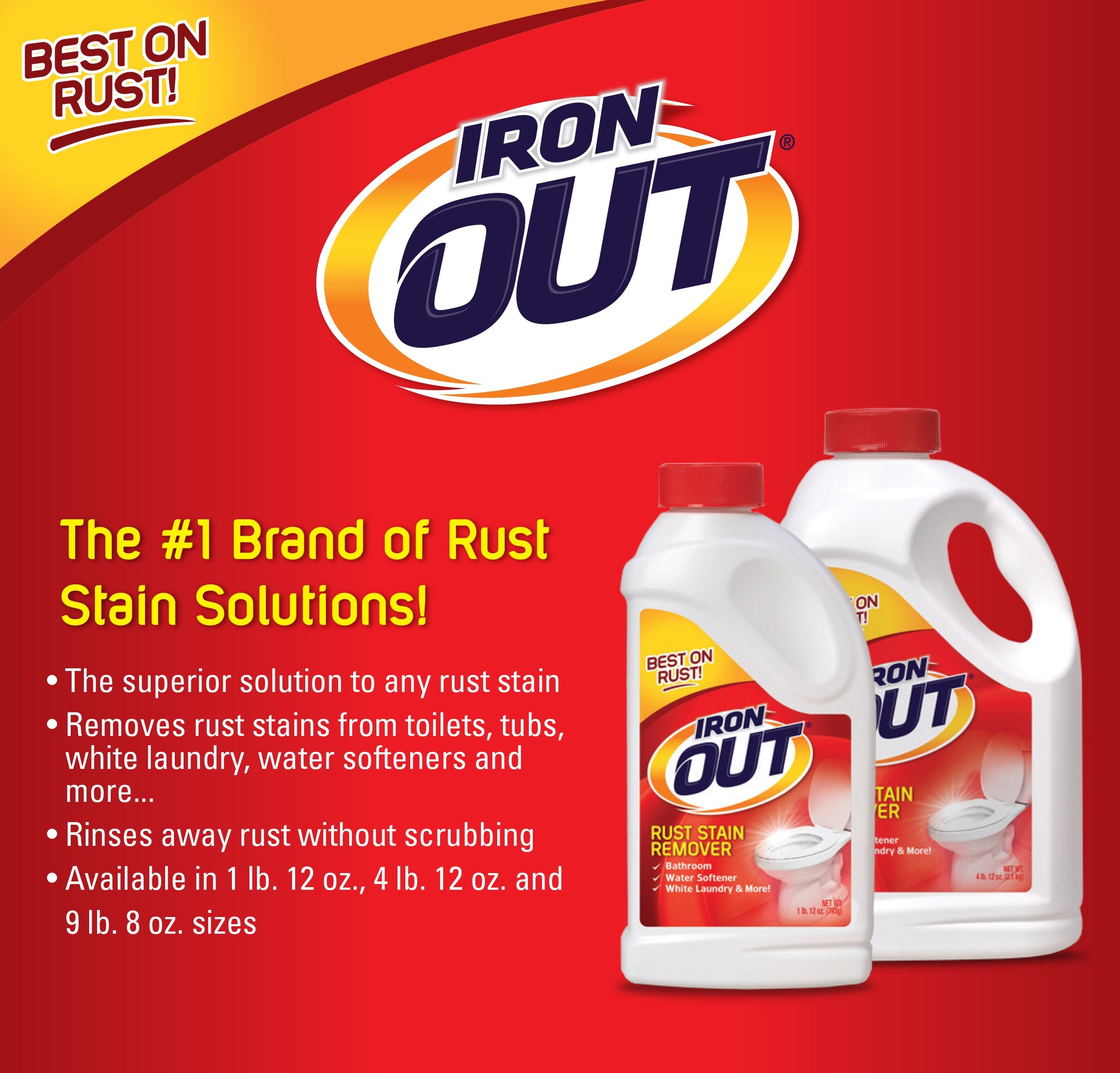 Iron OUT Powder Rust Stain Remover | Heavy-Duty Rust Remover

