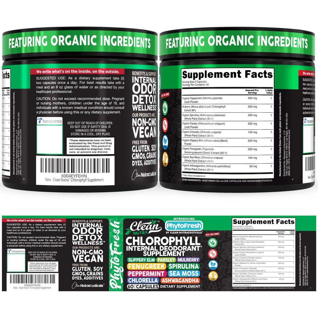PhytoFresh Chlorophyll Capsules for Greens Detox

