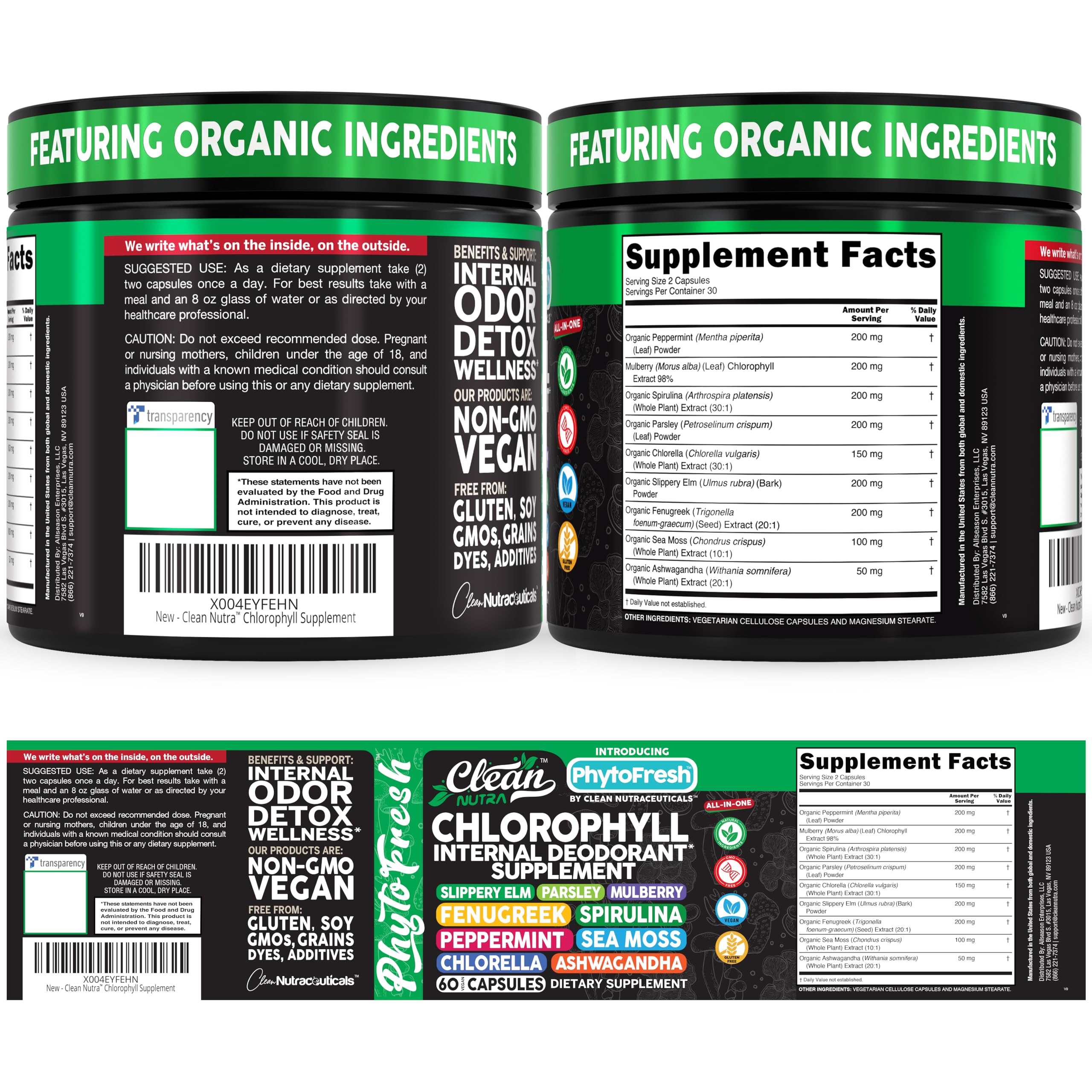 PhytoFresh Chlorophyll Capsules for Greens Detox

