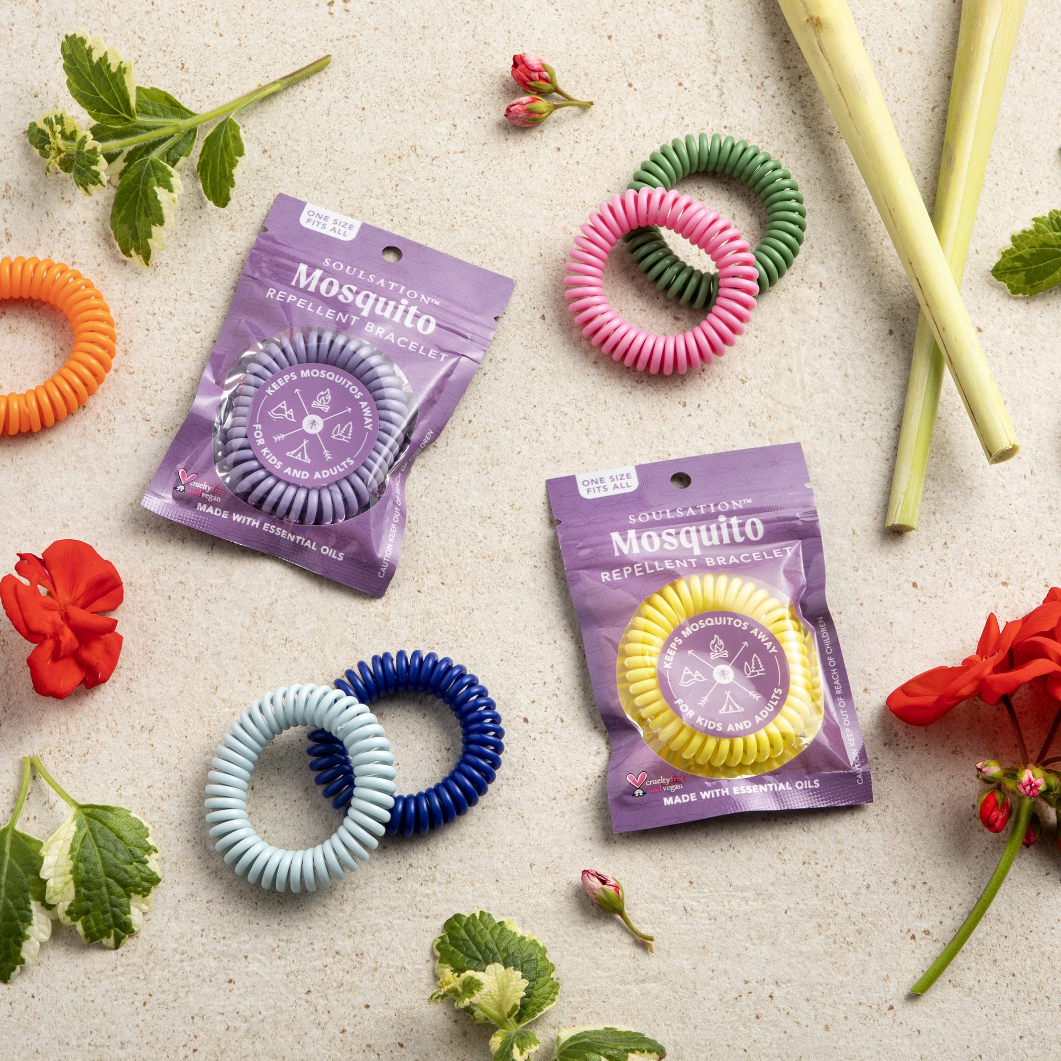 SoulSation Mosquito Repellent Bracelets DEET-Free All Ages

