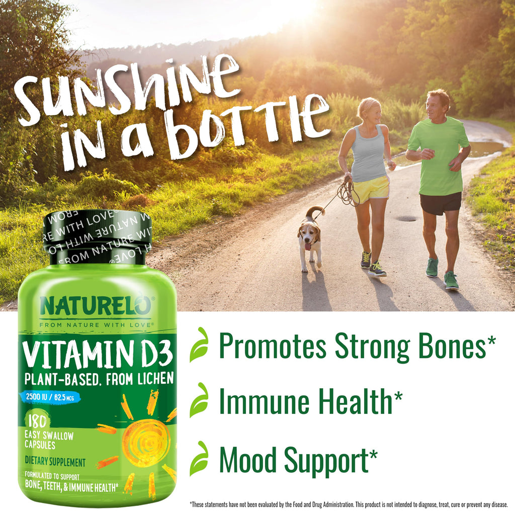 NATURELO Vitamin D3 2500 IU from Lichen for Immunity

