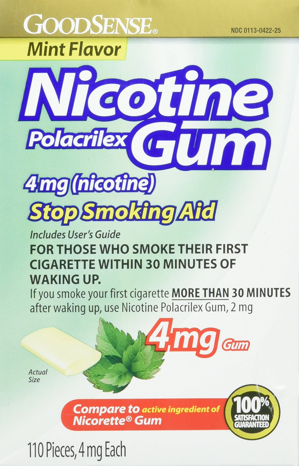 GoodSense Nicotine Polacrilex Gum 4 mg Mint Flavor


