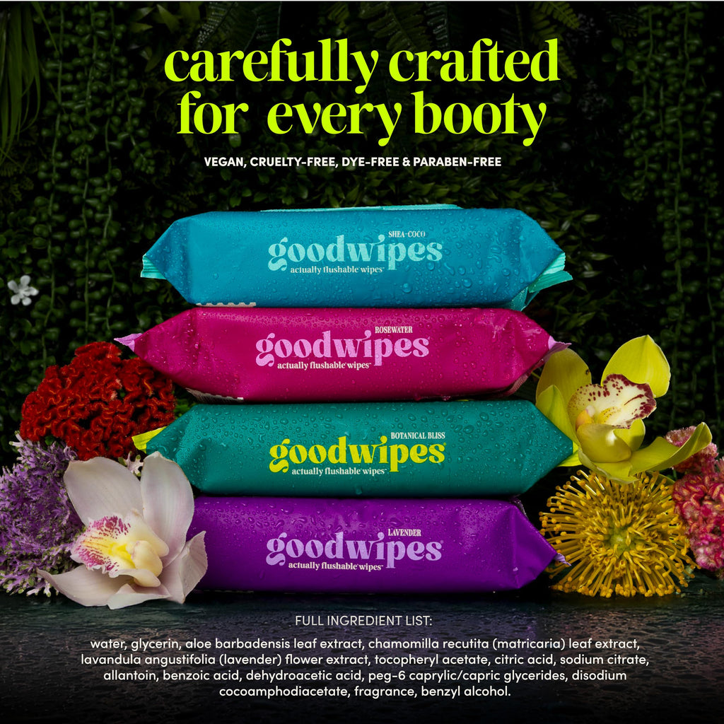goodwipes Flushable Butt Wipes - Sewer & Septic Safe

