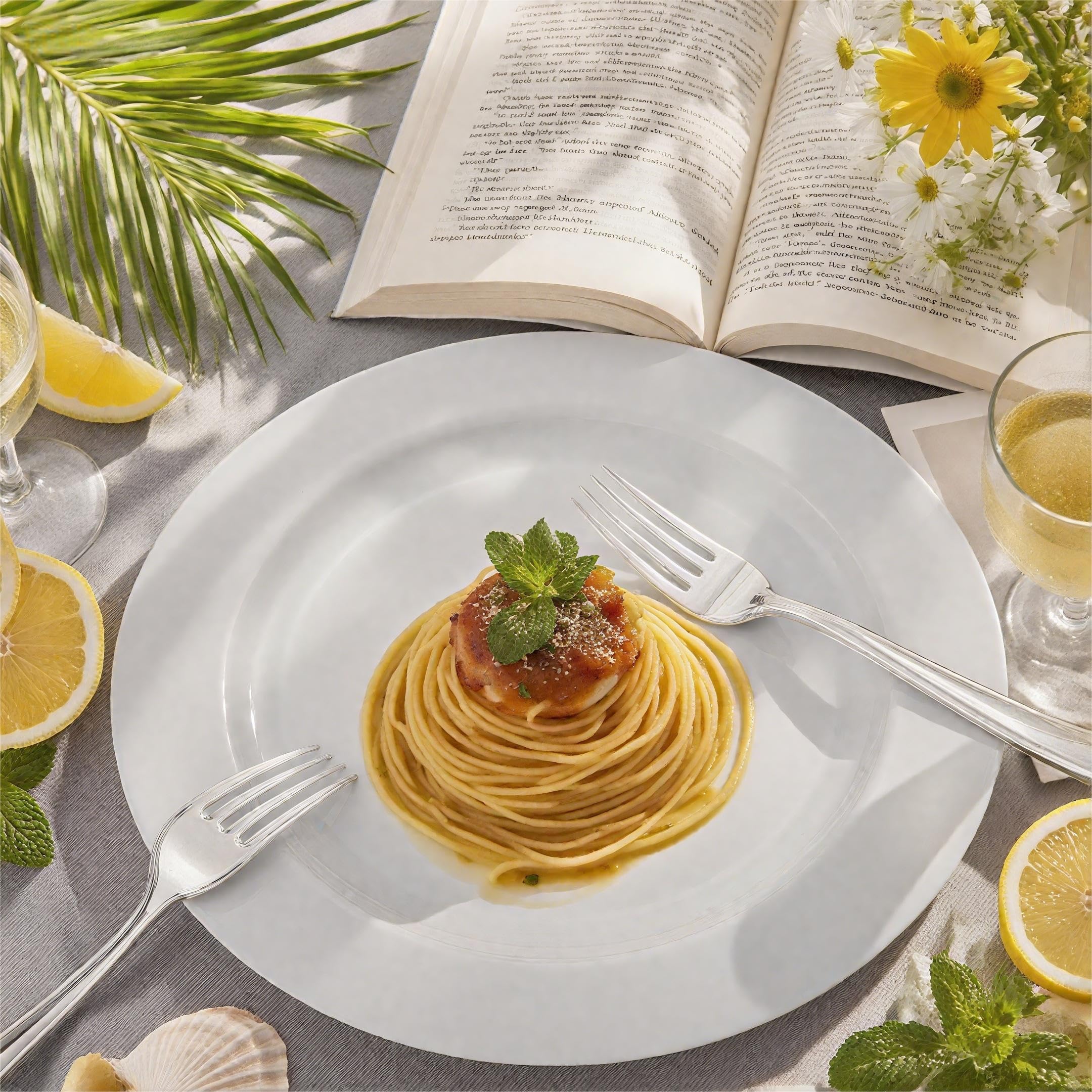 FLOWERCAT Disposable Plates - Heavy Duty Party Plates

