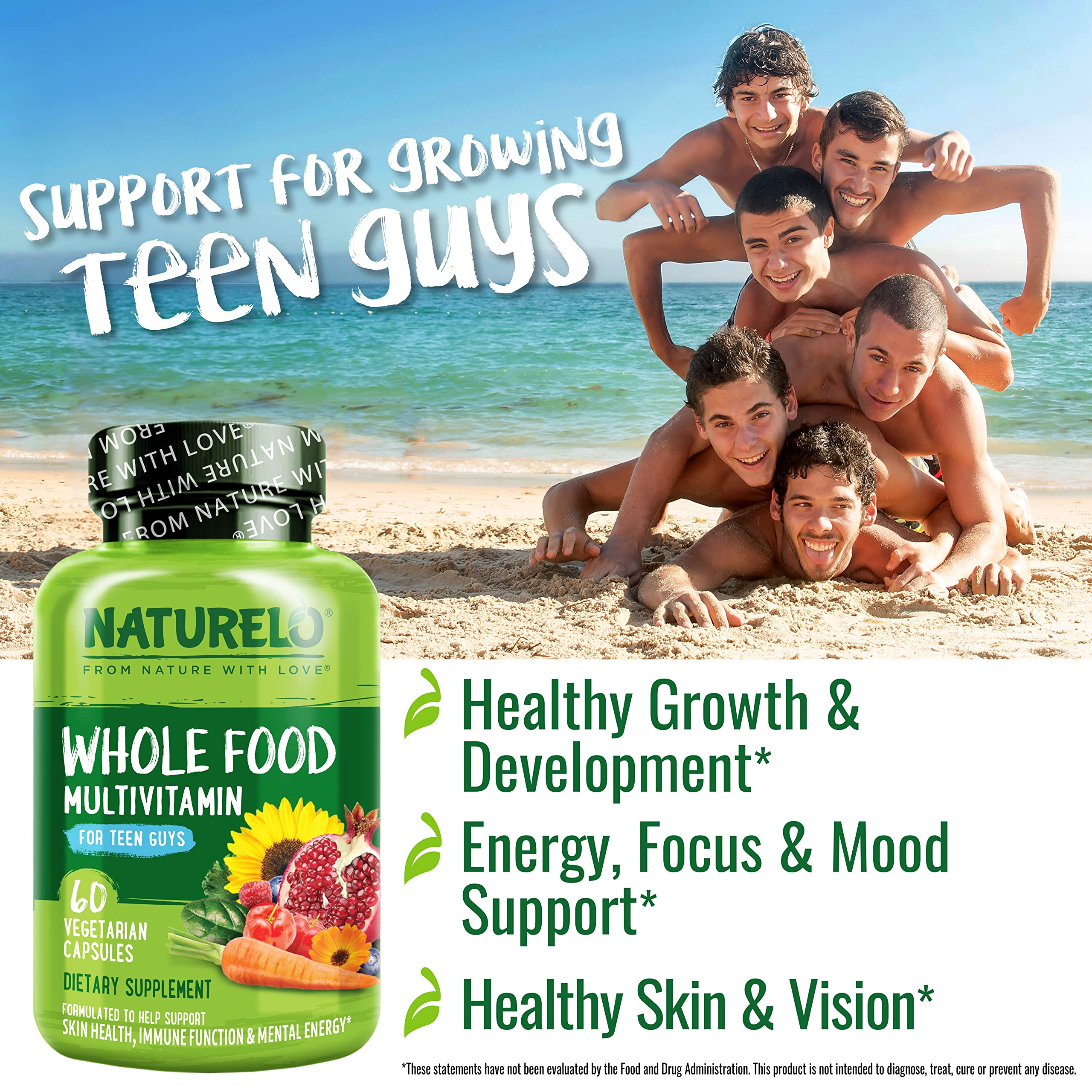 Naturelo Teen Multivitamin for Teenage Boys – Whole Food

