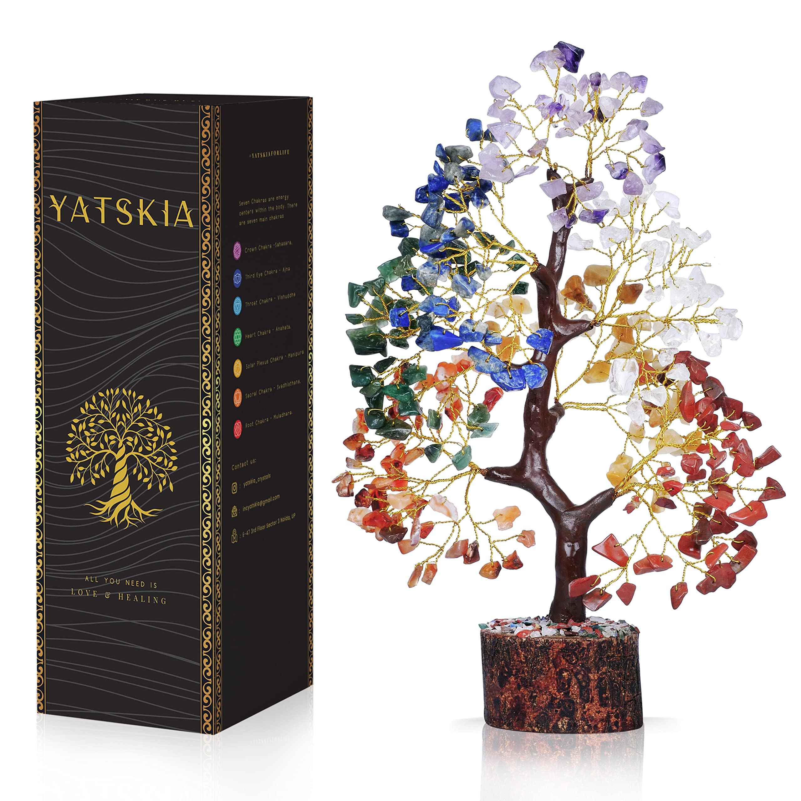 YATSKIA Crystal Tree Sculpture - Handcrafted Decor

