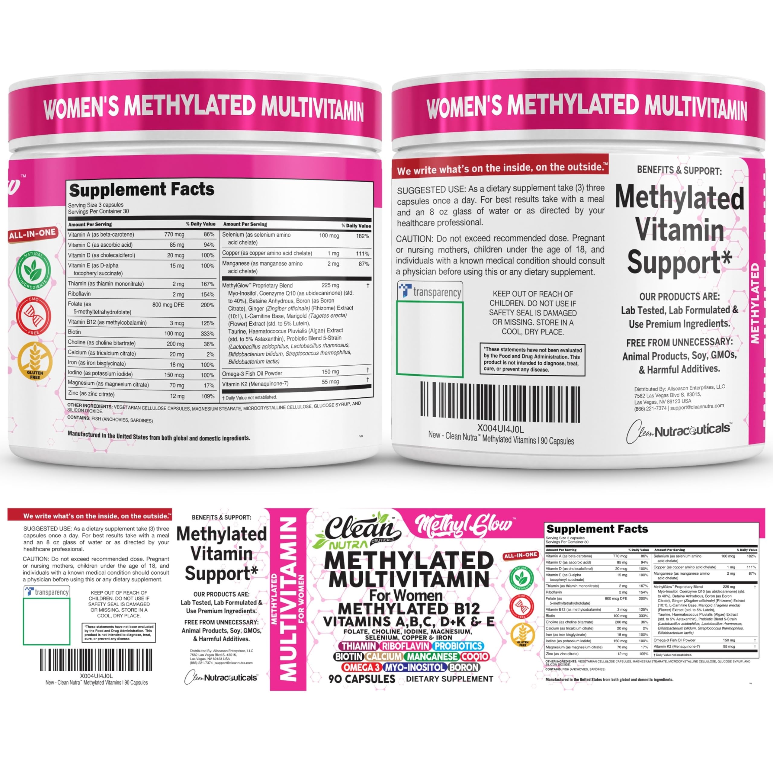 Clean Nutra Methylated Women's Multivitamin

