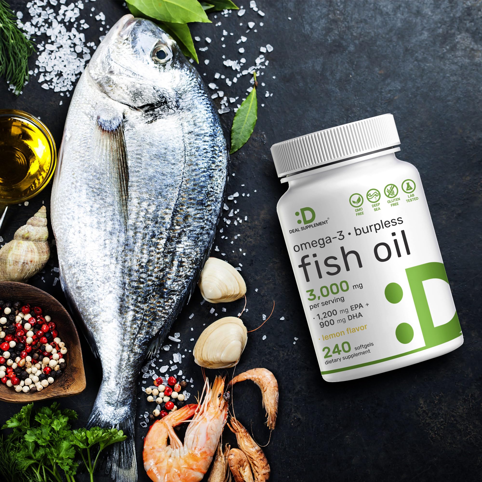 Omega-3 Fish Oil Softgels by Deal Supplement

