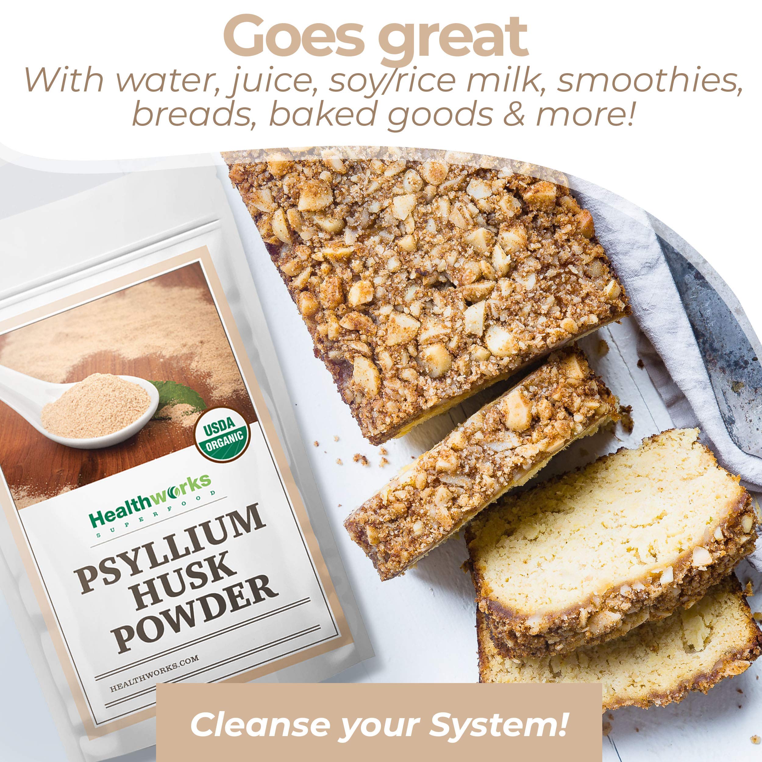 Healthworks Psyllium Husk Powder Organic - Fiber Support

