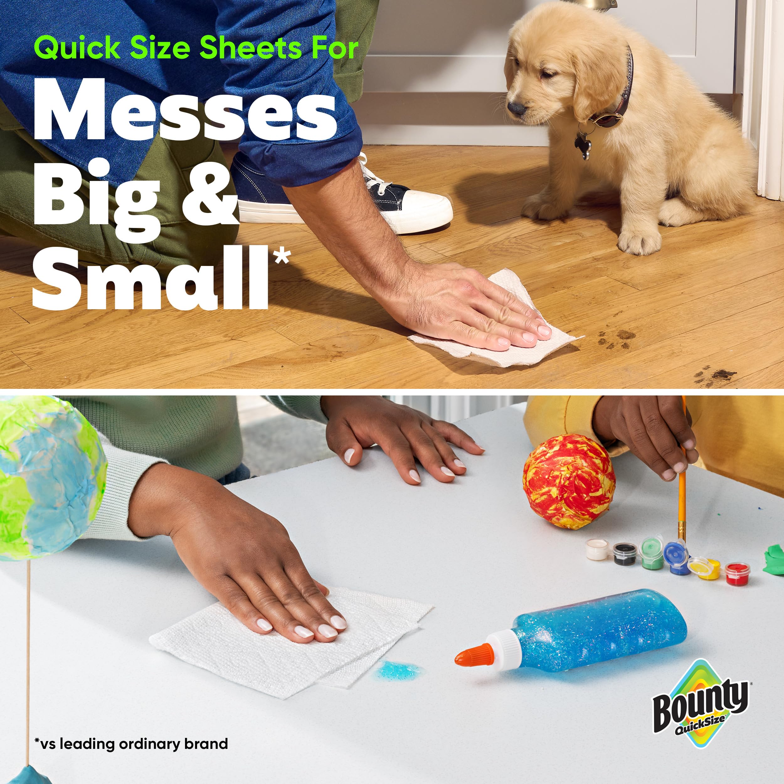 Bounty White Paper Towels | Highly Absorbent Diamond Texture

