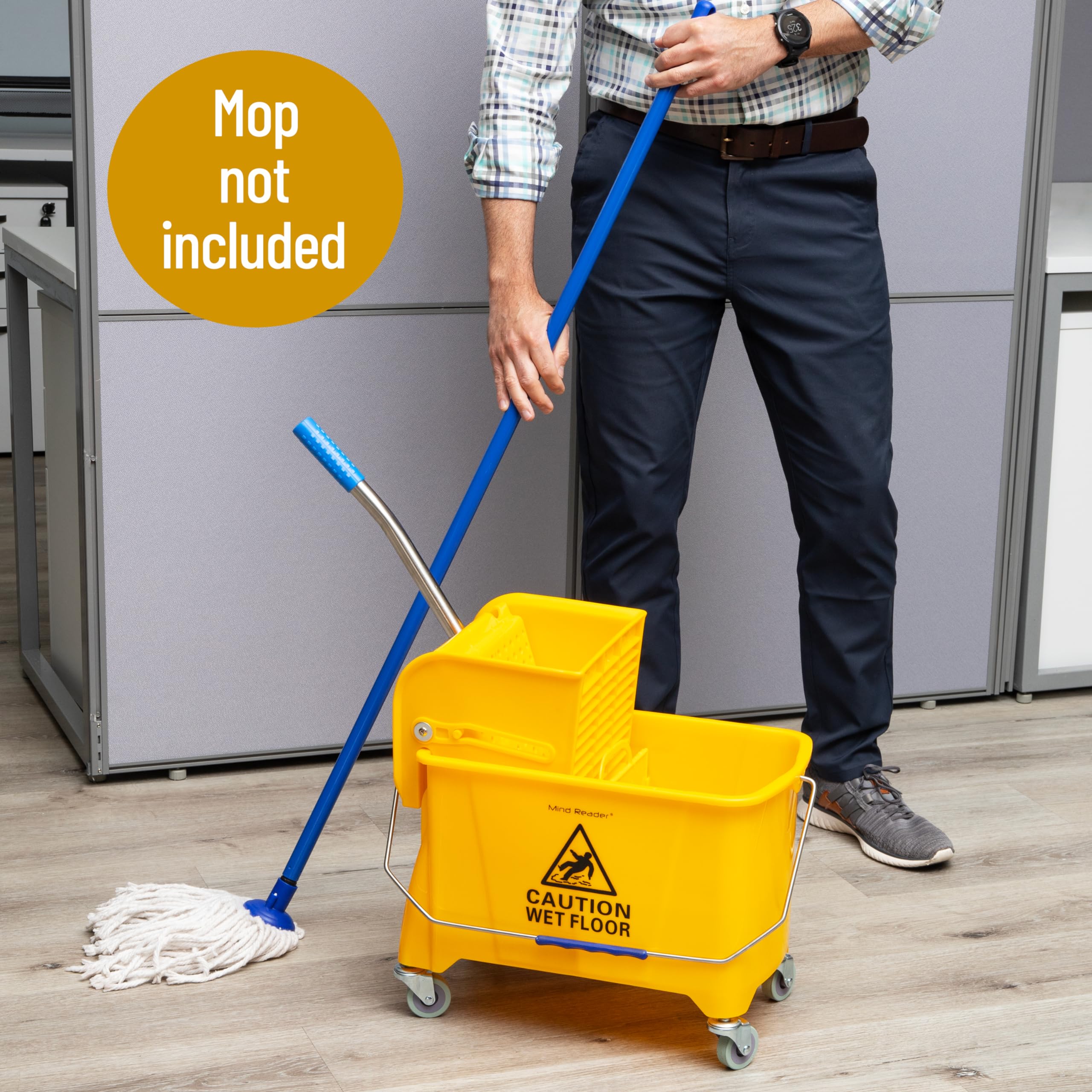 Mind Reader Mop Bucket with Wringer - 5.5 Gal

