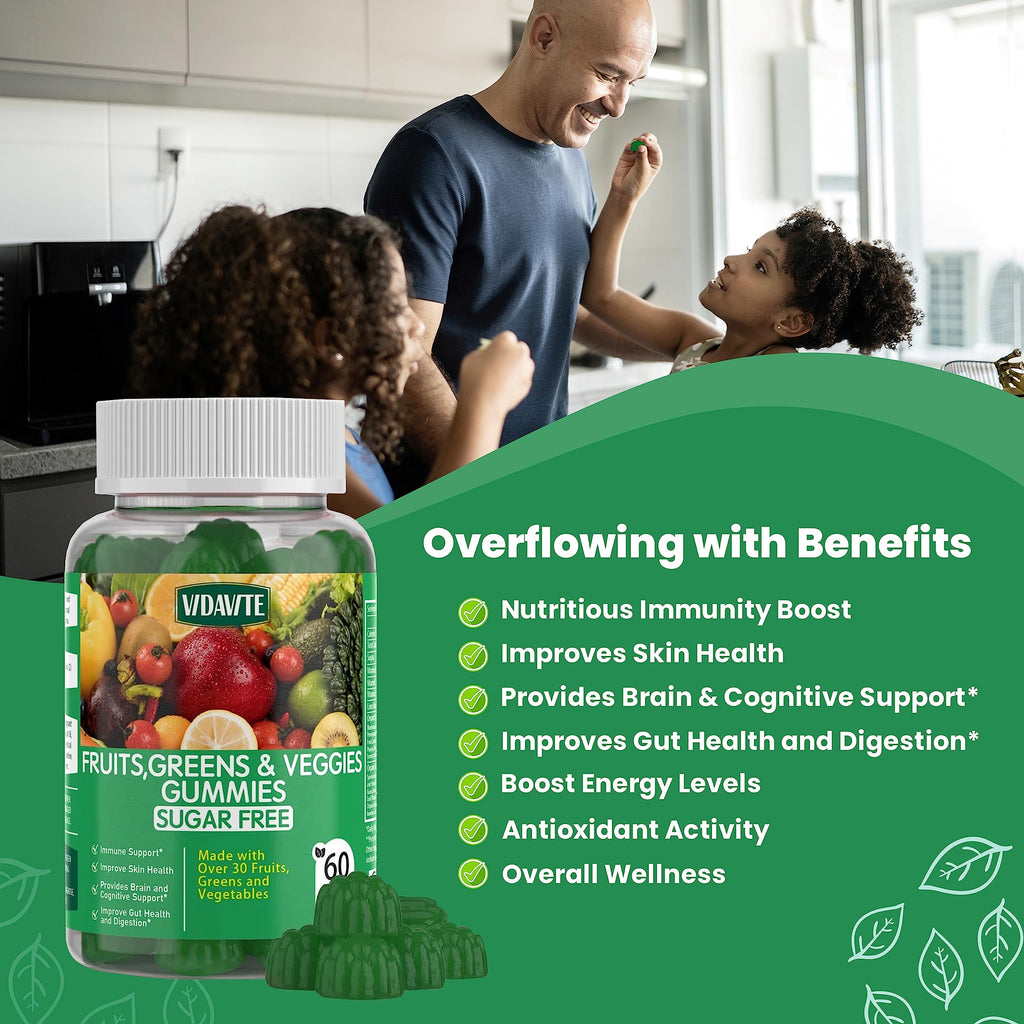 VIDAVITE Super Greens Gummies All-in-One Fruits & Veggies

