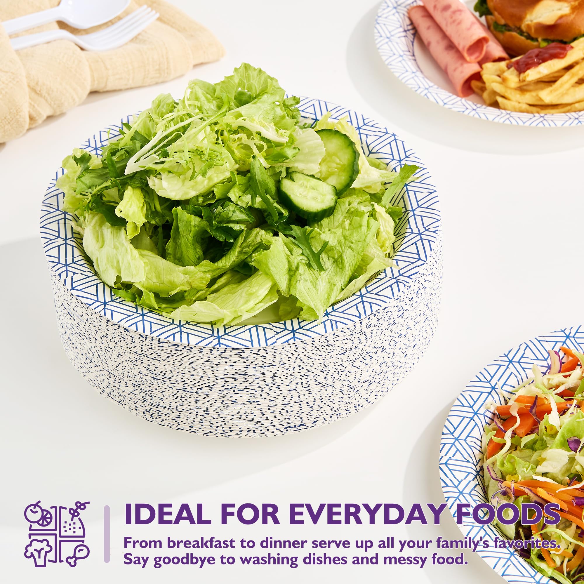 Disposable Paper Plates - Soak-Proof & Grease-Resistant

