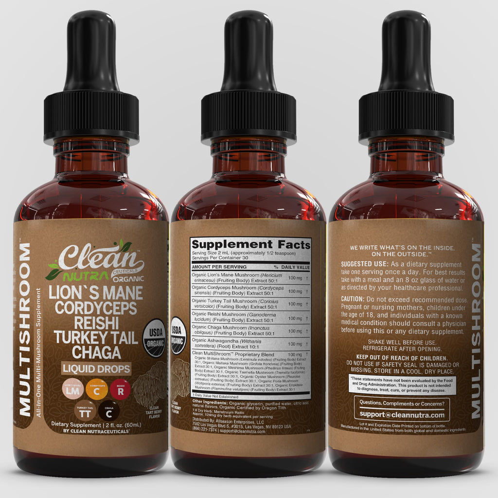 Clean Nutra Mushroom Liquid Drops | Immune Support

