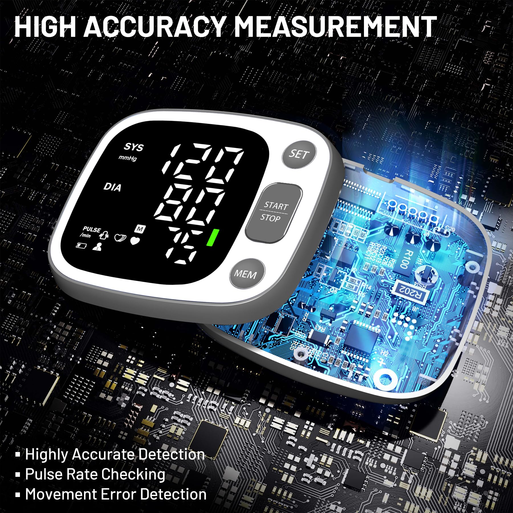 Wrist Blood Pressure Monitor by Oklar with Led Display

