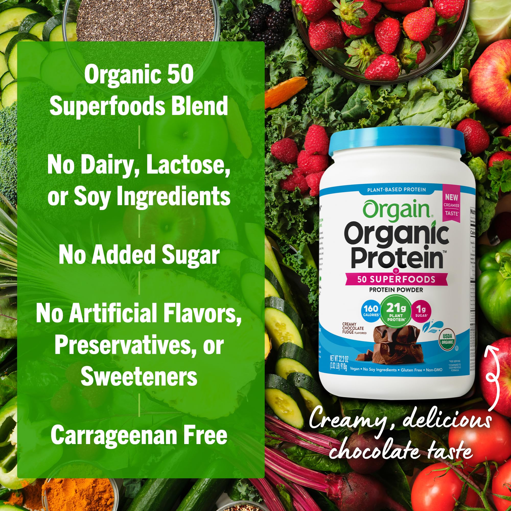 Orgain Organic Plant-Based Protein | 50 Superfoods Powder

