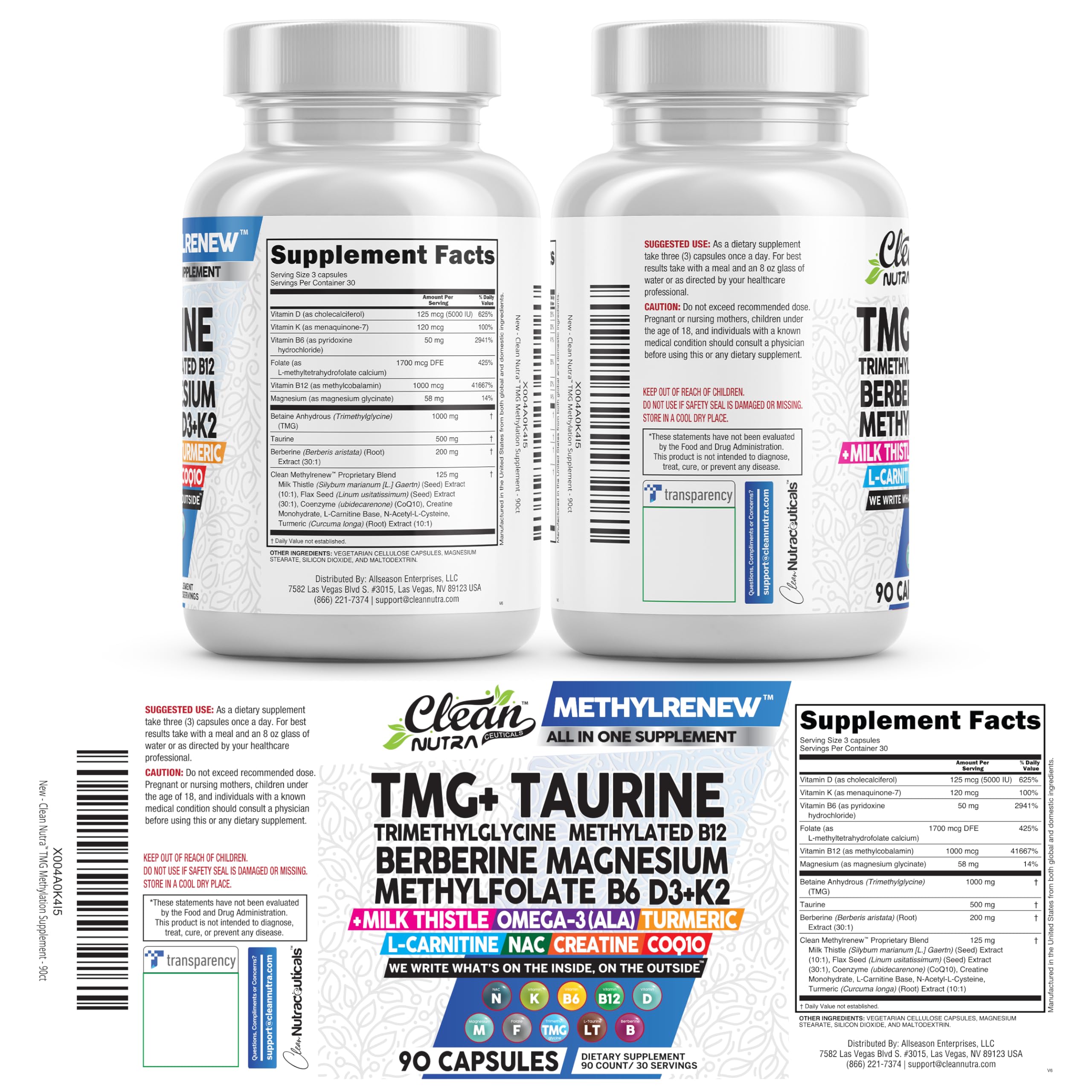 Clean Nutra Methylated Multivitamin Complex for Adults

