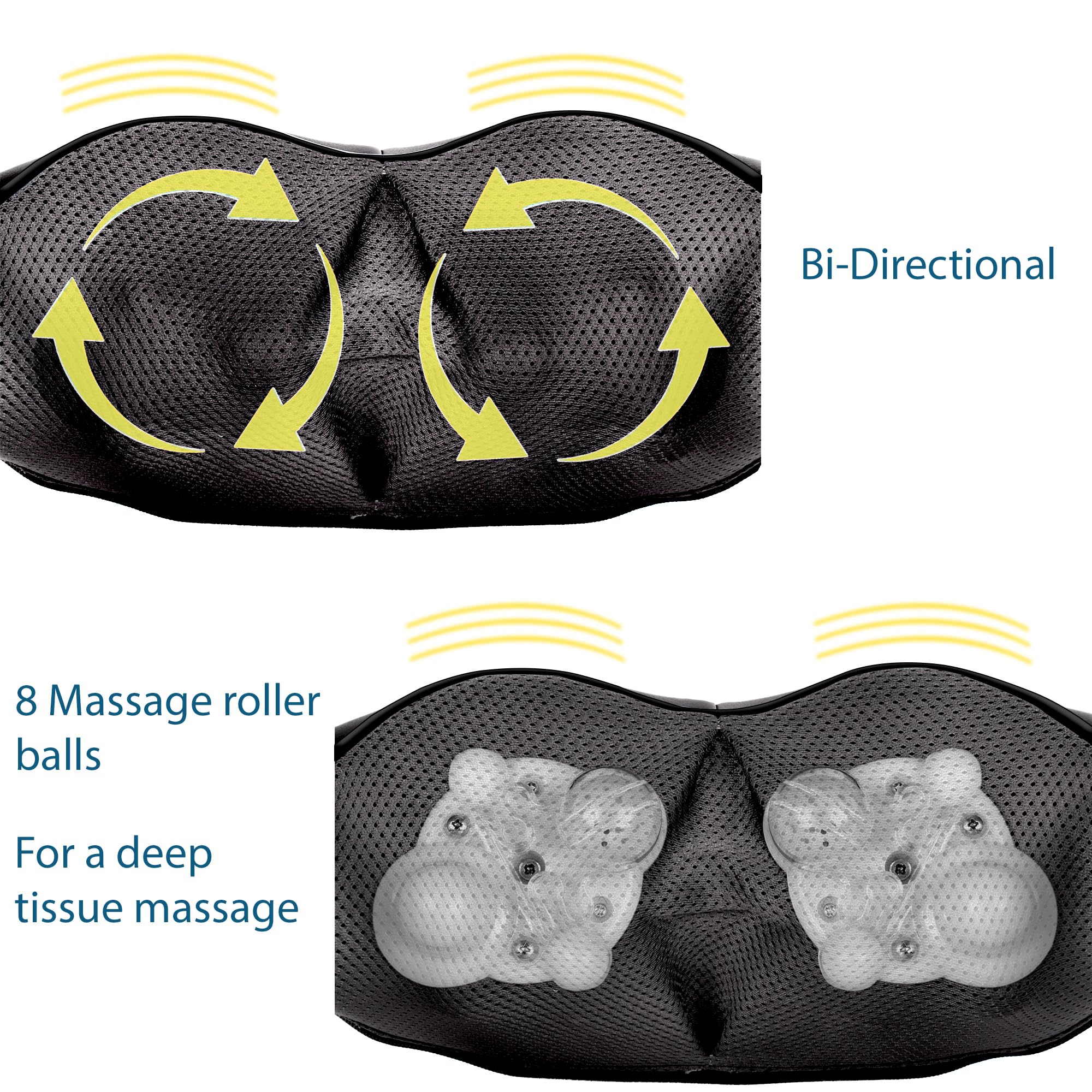 InvoSpa Shiatsu Massager with Heat - Deep Tissue Neck & Back

