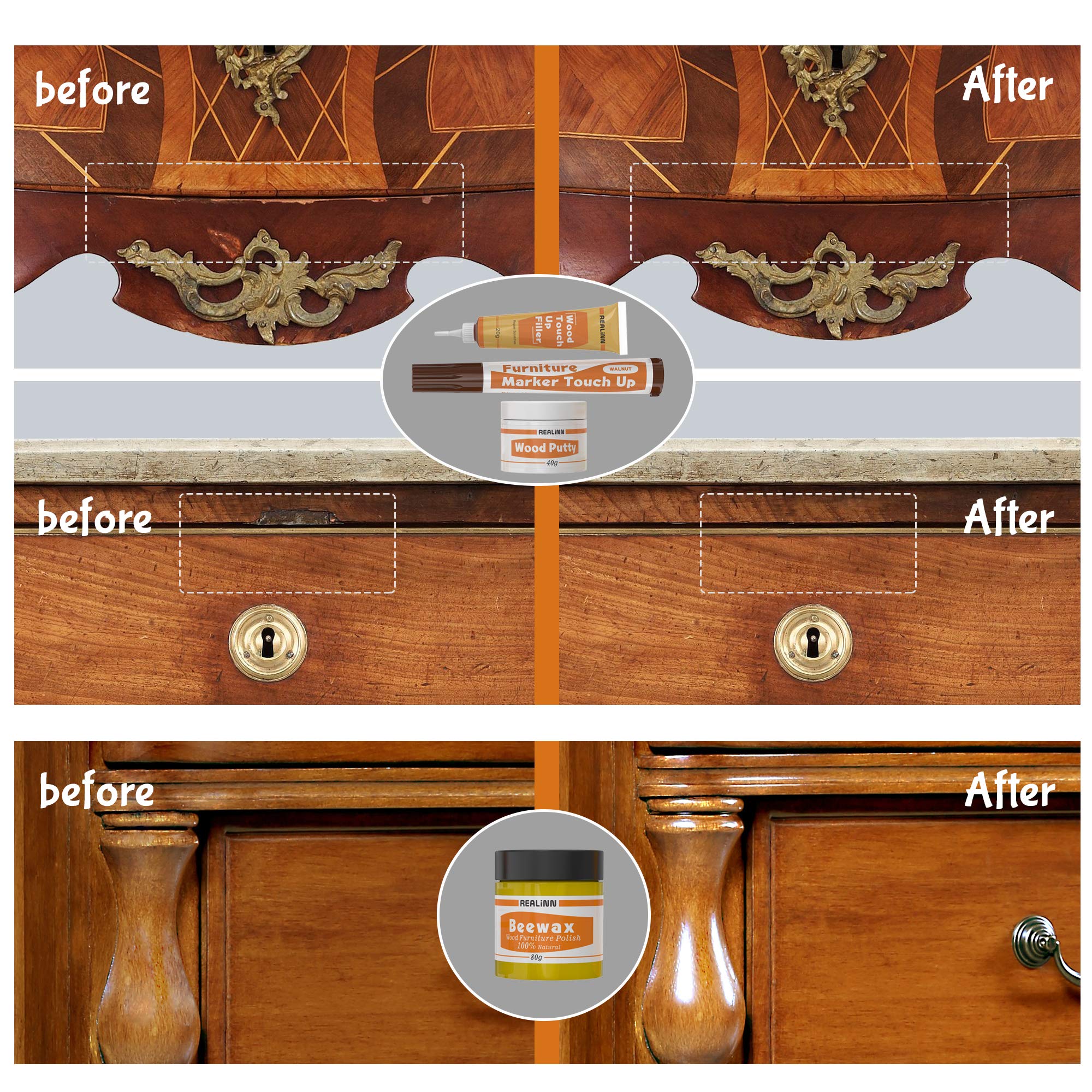 REALINN Wood Furniture Repair Kit - Restore Scratches

