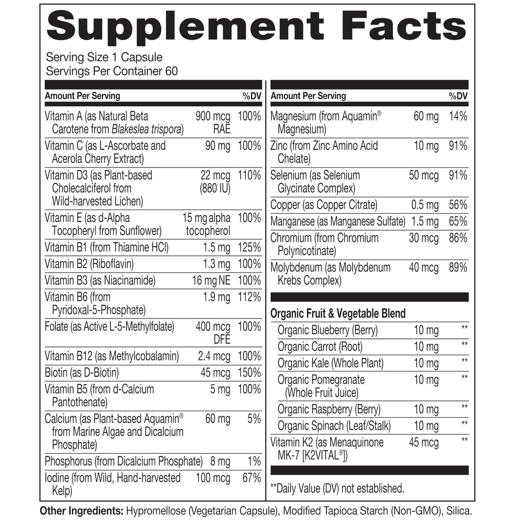 Naturelo One Daily Multivitamin for Women 50+ – Iron Free

