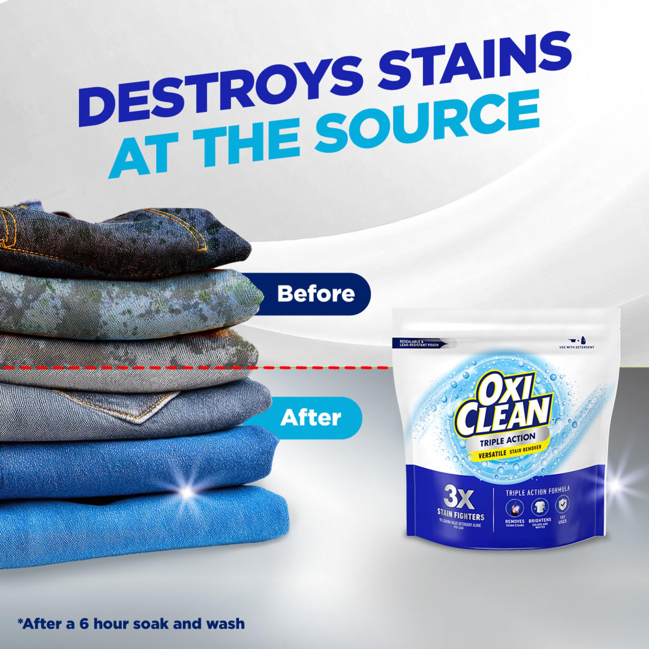 OxiClean Triple Action Stain Remover Powder | Color-Safe

