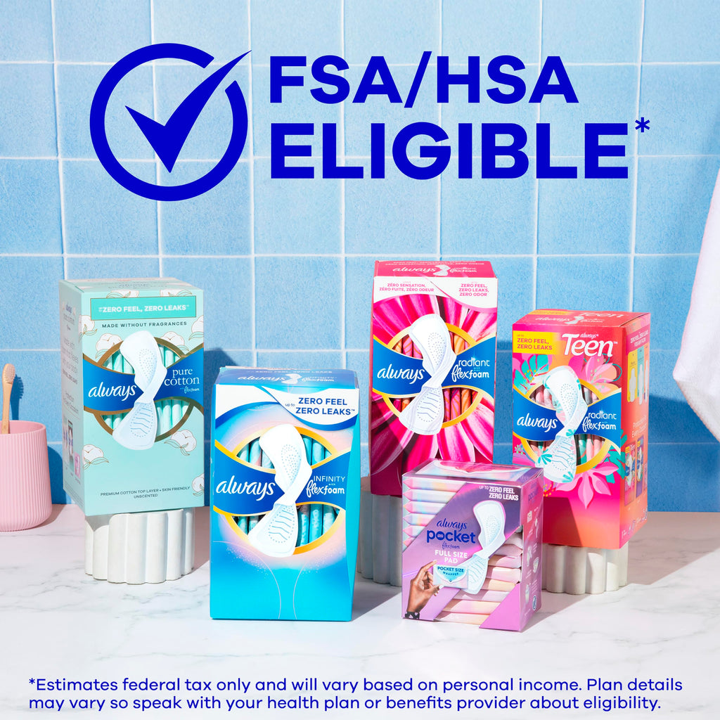 Always Pure Cotton FlexFoam Feminine Pads with Wings


