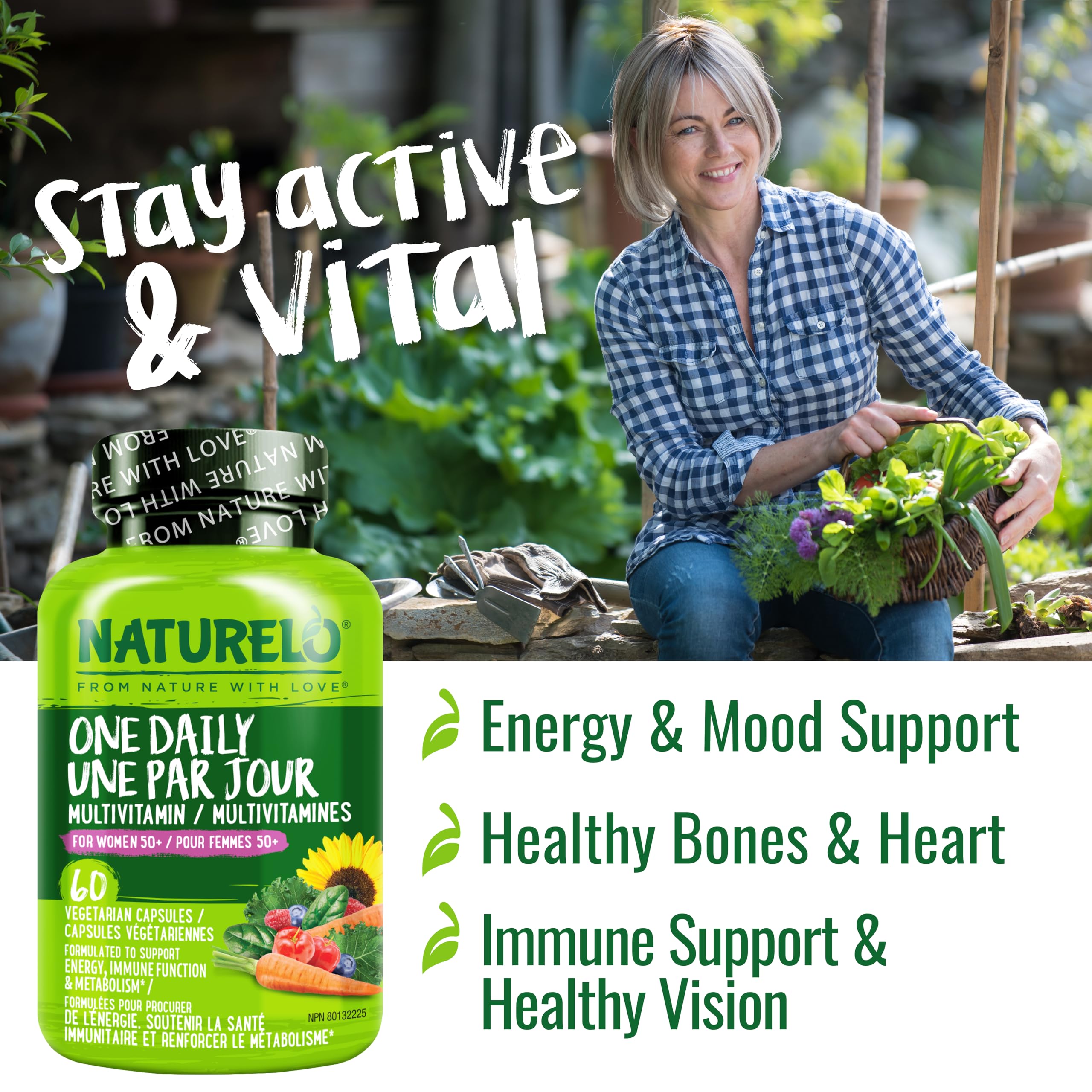 Naturelo One Daily Multivitamin for Women 50+ – Iron Free

