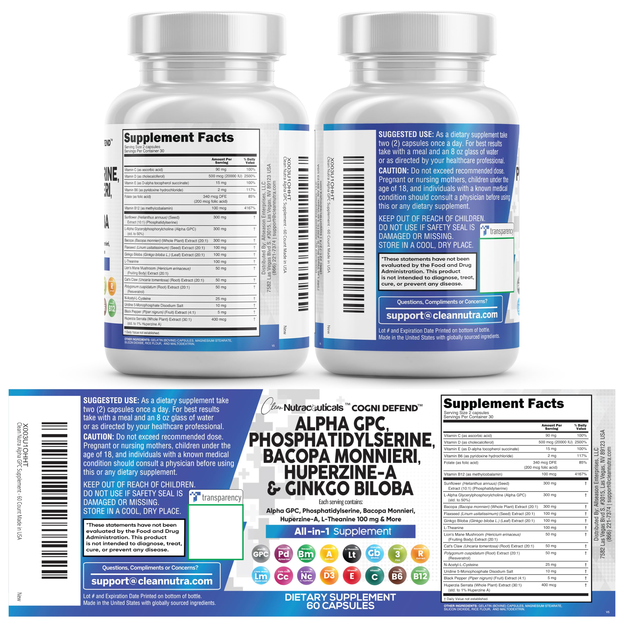 Clean Nutra Brain Nootropic for Focus and Memory


