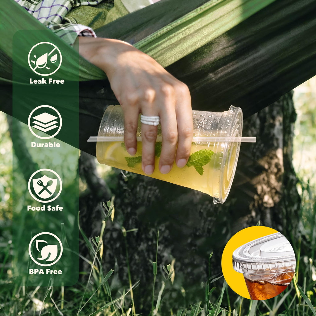 Clear Disposable Cups with Lids and Straws - BPA-Free

